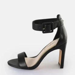 Cheap BUFFALO Jean Ankle Sandales A Talon Veganes Noir