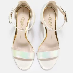 Shop BUFFALO Jean Ankle Sandales Veganes Perle Blanc