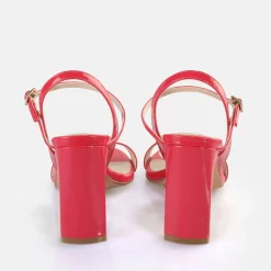 Cheap BUFFALO Jean Neat Sandales A Talon Veganes Rose Fonce Rose Vif