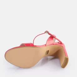 Cheap BUFFALO Jean Neat Sandales A Talon Veganes Rose Fonce Rose Vif