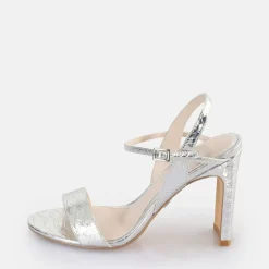 Shop BUFFALO Jean Neat Sandales A Talon Vegan Snake Silver Argent