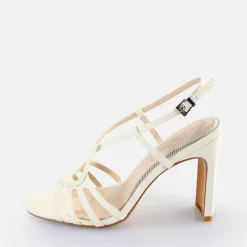 Shop BUFFALO Jean Vamp Sandales A Talon Veganes Blanc