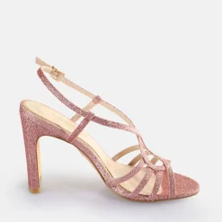 Hot BUFFALO Jean Vamp Sandales A Talon Veganes Fonce Rose