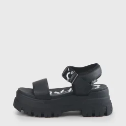 Cheap BUFFALO Jojo Sandales Plateforme Veganes Noir