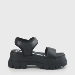 Cheap BUFFALO Jojo Sandales Plateforme Veganes Noir
