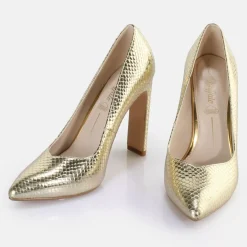 New BUFFALO Jolie Escarpins Vegan Serpent D E Or