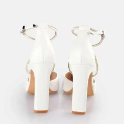 Cheap BUFFALO Judy Shine Sandales A Talon Blanc