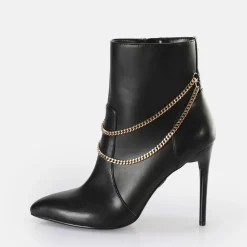 Clearance BUFFALO Juliet Chain Ankleboot Bottines Vegan Noir