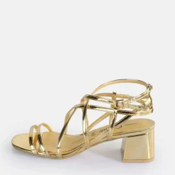 Hot BUFFALO Lilly Cage Sandales A Talon Veganes D E Or