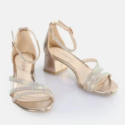 Cheap BUFFALO Lilly Glam Sandales A Talon Vegan Rose Or