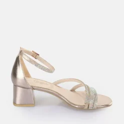 Cheap BUFFALO Lilly Glam Sandales A Talon Vegan Rose Or