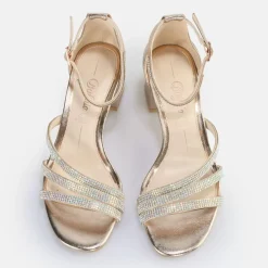 Cheap BUFFALO Lilly Glam Sandales A Talon Vegan Rose Or