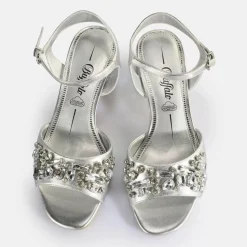 Best Sale BUFFALO Lilly Ice Sandales A Talon Veganese Argent