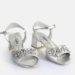 Best Sale BUFFALO Lilly Ice Sandales A Talon Veganese Argent