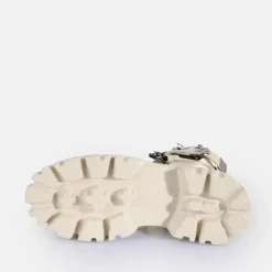 Shop BUFFALO Lion Choker Sandales A Plateforme Veganes Creme