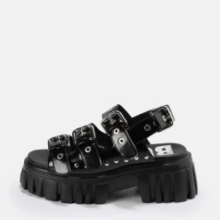 Discount BUFFALO Lion Hard Sandales A Plateforme Veganes Noir
