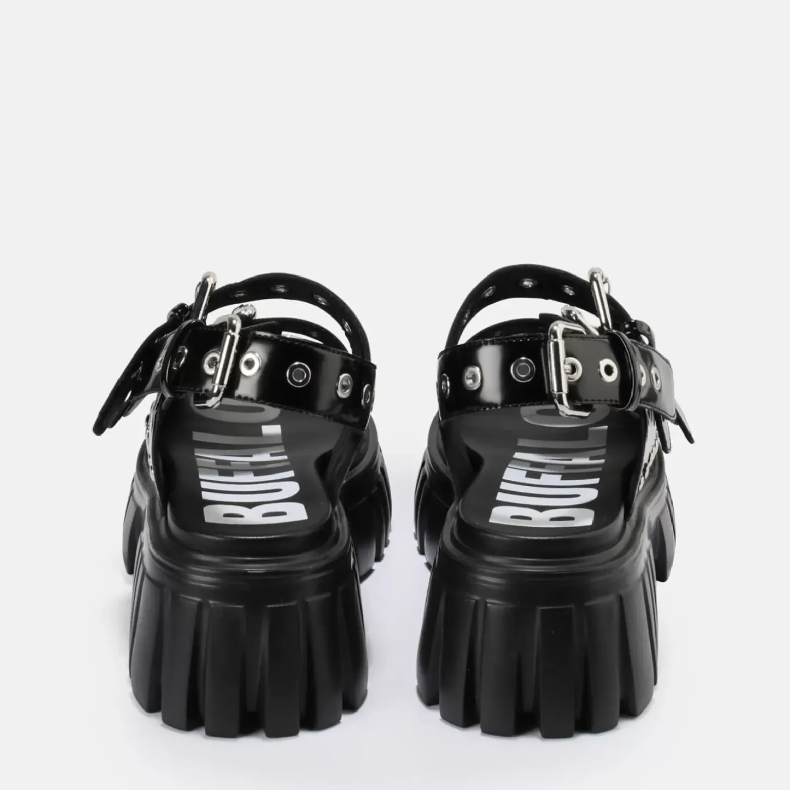 Discount BUFFALO Lion Hard Sandales A Plateforme Veganes Noir