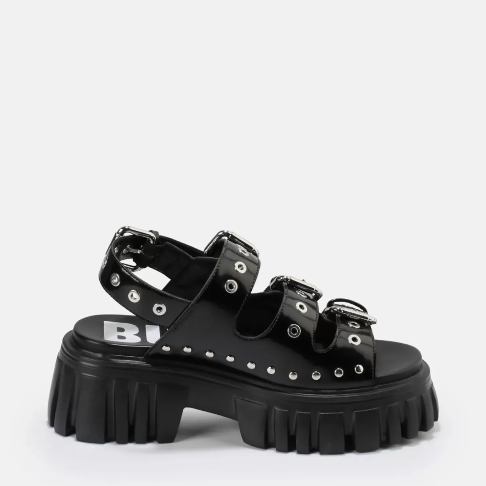 Discount BUFFALO Lion Hard Sandales A Plateforme Veganes Noir