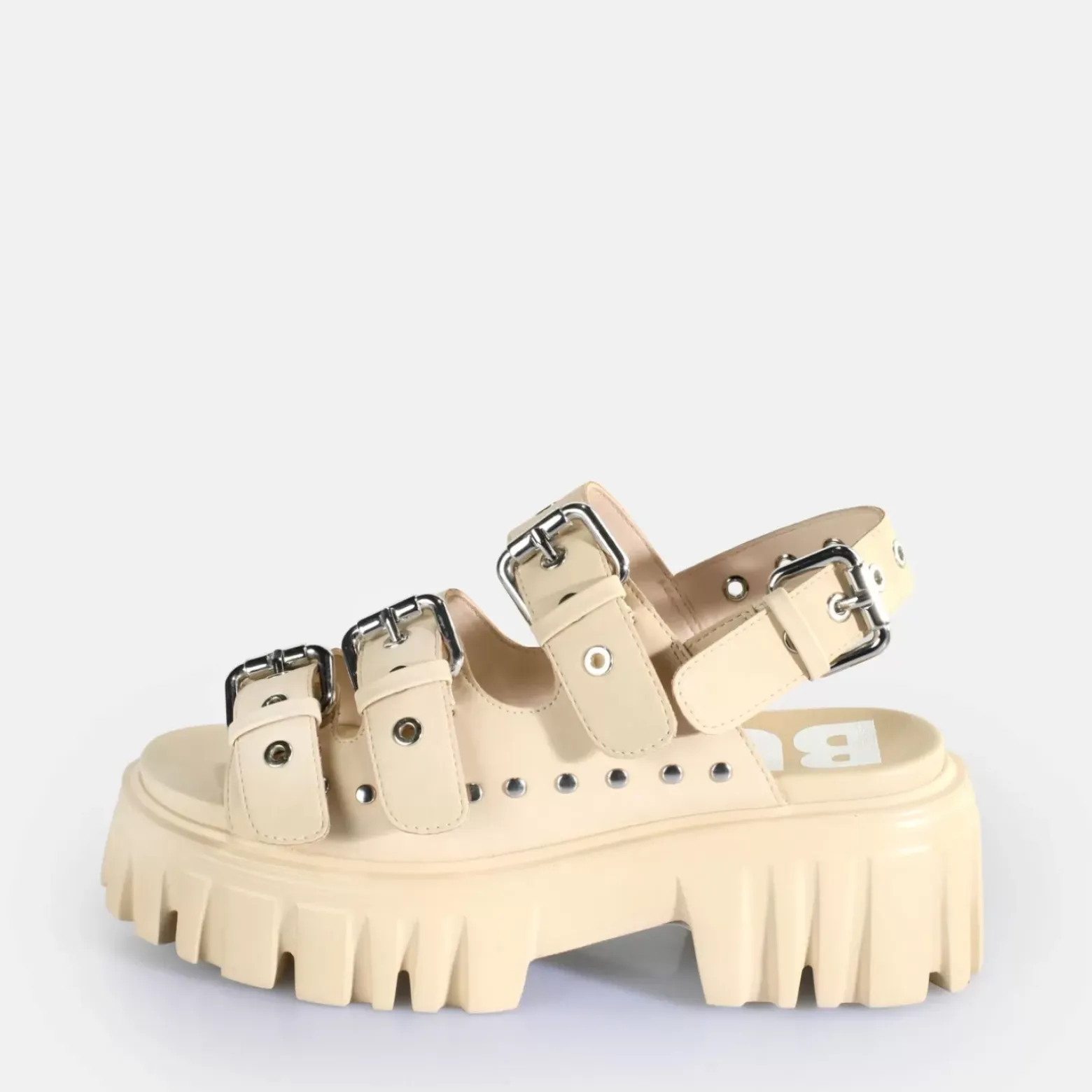 Cheap BUFFALO Lion Hard Sandales A Plateforme Veganes Creme