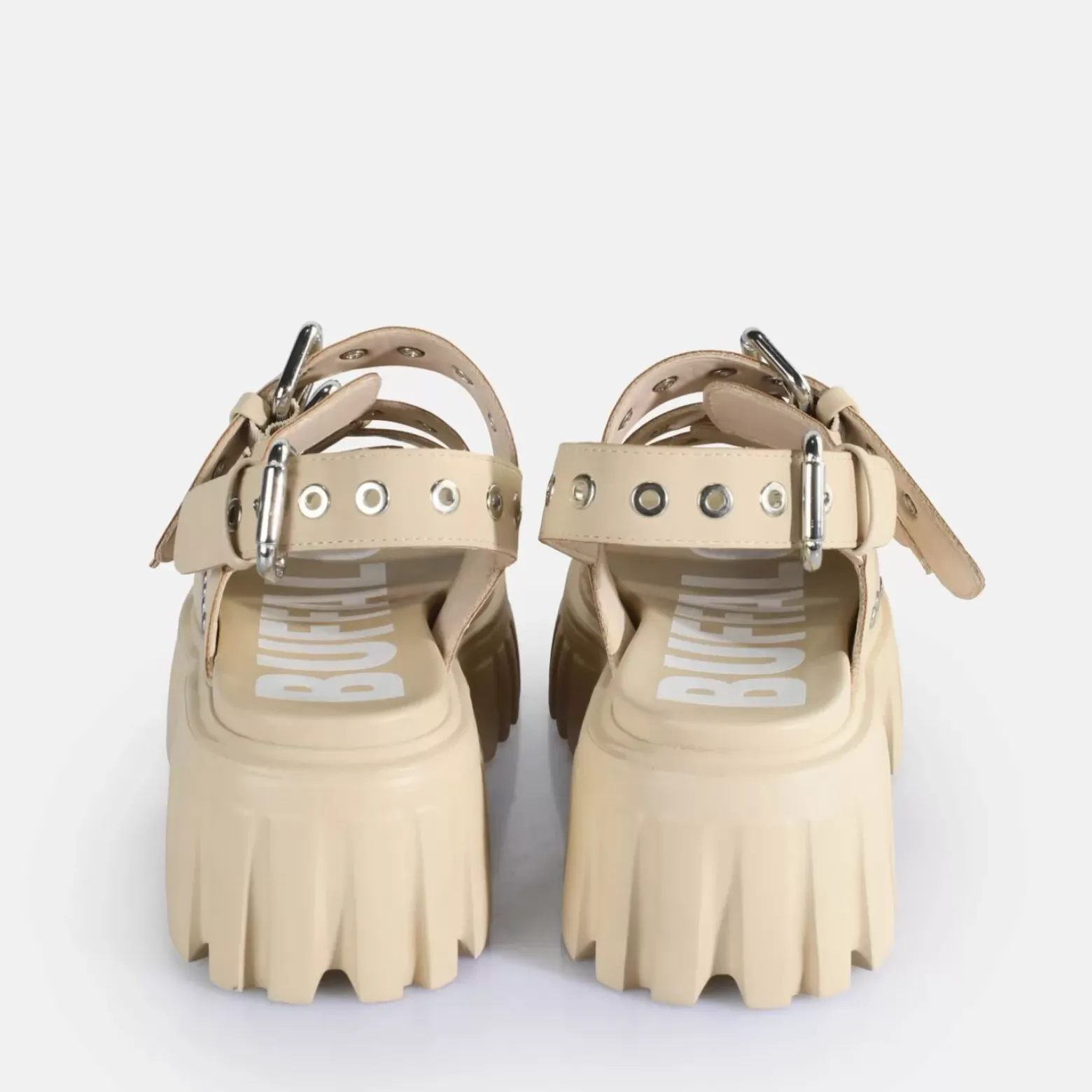 Cheap BUFFALO Lion Hard Sandales A Plateforme Veganes Creme