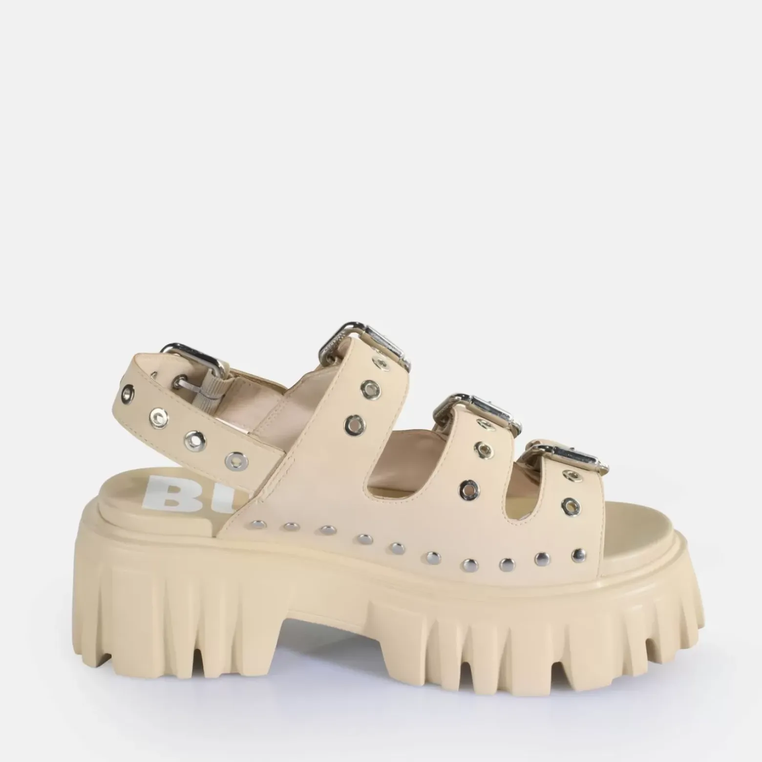 Cheap BUFFALO Lion Hard Sandales A Plateforme Veganes Creme