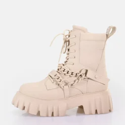 Flash Sale BUFFALO Lion Mid Chain Bottines Vegan Creme