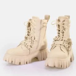 Flash Sale BUFFALO Lion Mid Chain Bottines Vegan Creme