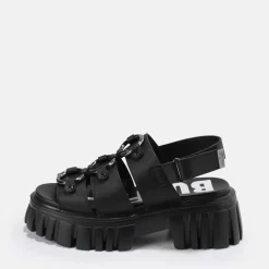 Sale BUFFALO Lion Pierce Sandales A Plateforme Veganes Noir