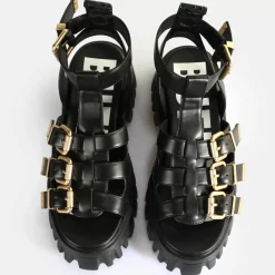 Discount BUFFALO Lion Teeth Sandales A Plateforme Veganes Noir