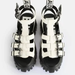 Hot BUFFALO Lion Teeth Sandales A Plateforme Veganes Blanc