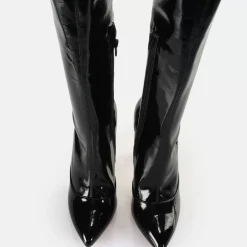 Clearance BUFFALO Marjorie Overknee Mid Bottes Vegan Noir