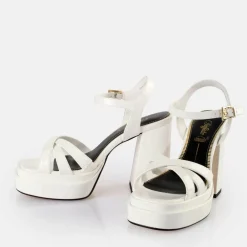 New BUFFALO May Donna Sandales A Talon Veganes Blanc