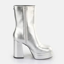 Cheap BUFFALO May Zip Boot Mid Bottines Vegan Argent