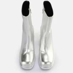 Cheap BUFFALO May Zip Boot Mid Bottines Vegan Argent