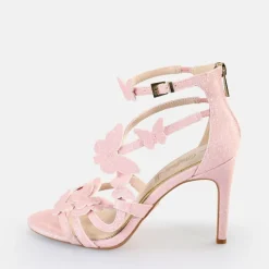 Fashion BUFFALO Miranda Butterfly Sandales A Talon Veganes Rose