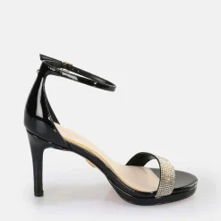 Best BUFFALO Monroe 2 Sandales A Talon Vegan Noir/Or Schwarz-Gold