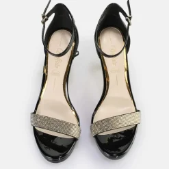 Best BUFFALO Monroe 2 Sandales A Talon Vegan Noir/Or Schwarz-Gold