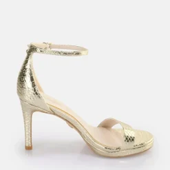 Best BUFFALO Monroe 2 Sandales A Talon Vegan Snake Gold