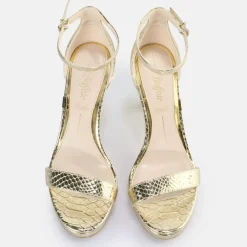 Best BUFFALO Monroe 2 Sandales A Talon Vegan Snake Gold