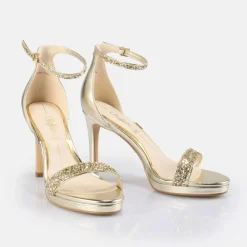 Sale BUFFALO Monroe 2 Sandales A Talon Vegan Gold Or