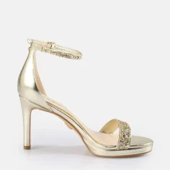 Sale BUFFALO Monroe 2 Sandales A Talon Vegan Gold Or