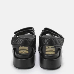 Outlet BUFFALO Noa Quilt Sandales Plateforme Veganes Noir