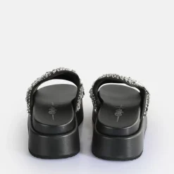 Cheap BUFFALO Noah Glam Slide Sandales A Plateforme Veganes Noir