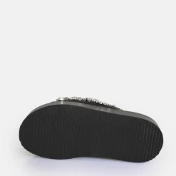 Cheap BUFFALO Noah Glam Slide Sandales A Plateforme Veganes Noir