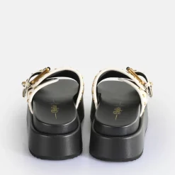 Hot BUFFALO Noah Rock Slide Sandales A Plateforme Veganes Creme