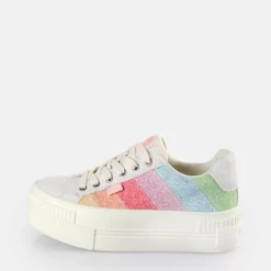 Outlet BUFFALO Paired Baskets Basses Veganes/Arc-En-Ciel Blanc