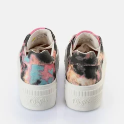 Discount BUFFALO Paired Baskets Basses Veganes Noir-Rose Rose Vif