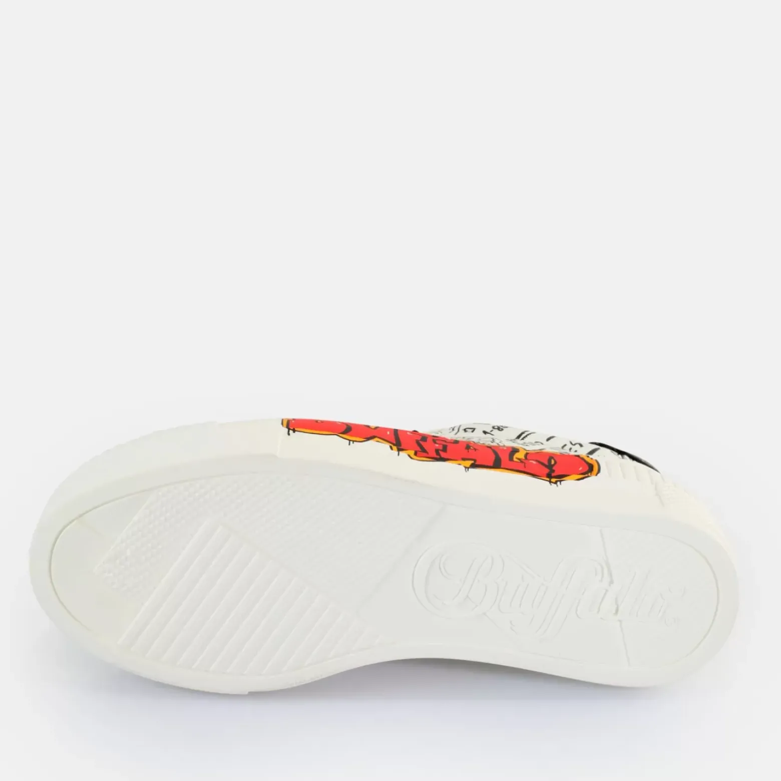 Cheap BUFFALO Paired Graffiti Baskets Basses Veganes Blanc/Noir Noir-Blanc