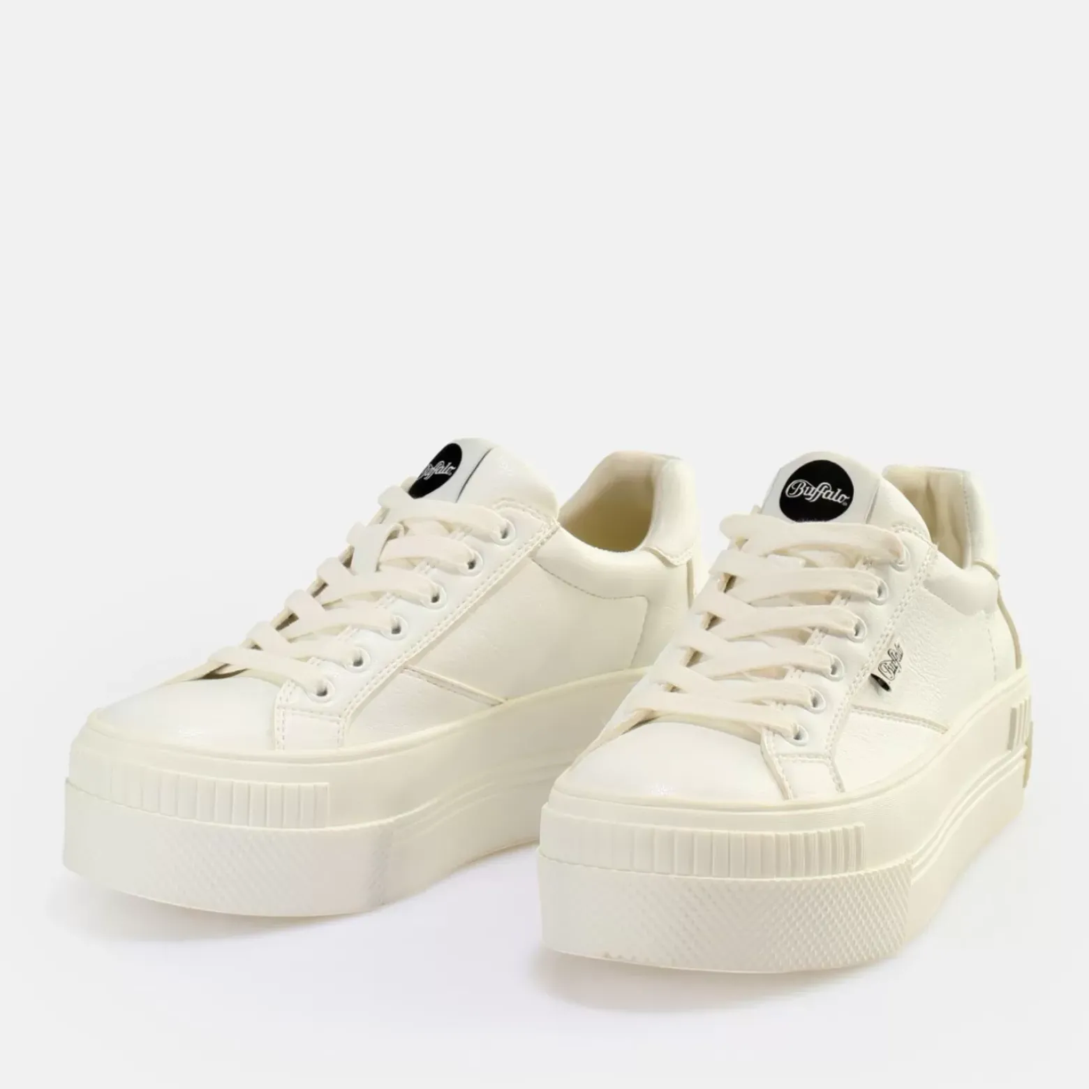 Fashion BUFFALO Paired Laceup Lo Baskets Basses Vegan Blanc