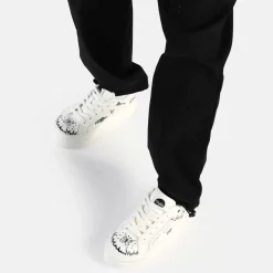 Outlet BUFFALO Paired Laceup Lo Baskets Basses Vegan Graffiti Blanc